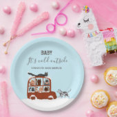 Niedliche Katzen Winterkalt Kinderdusche Pappteller (Party)