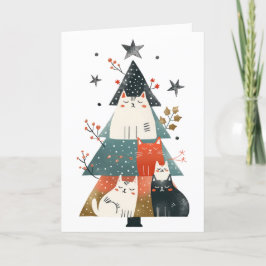 Niedliche Katzen Xmas Tree Whimsical Meowy Weihnac Karte