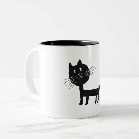 Niedliche Katzen Zeichnend Tasse (Vorderseite Links)