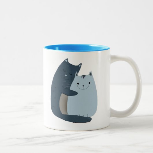 Niedliche Katzen Zweifarbige Tasse (Rechts)