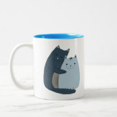 Niedliche Katzen Zweifarbige Tasse (Links)