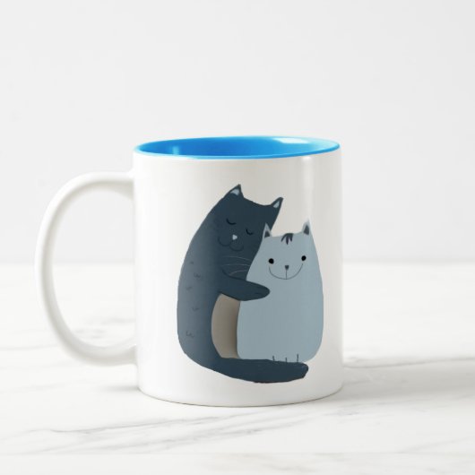 Niedliche Katzen Zweifarbige Tasse (Links)