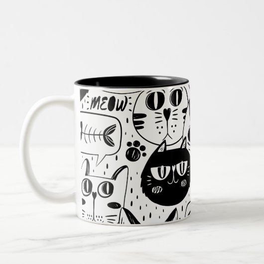 Niedliche Katzen Zweifarbige Tasse (Links)