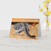 Niedliche Katzenapologie Funny Sorry So Ashamed Karte (Gelbe Blume)