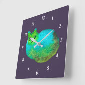 Niedliche Katzenart Quadratische Wanduhr (Winkel)