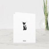 Niedliche Katzenart und Hübsche Blume Dankeskarte (Rückseite)