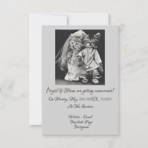 Niedliche katzenartige Hochzeitseinladung je RSVP Karte