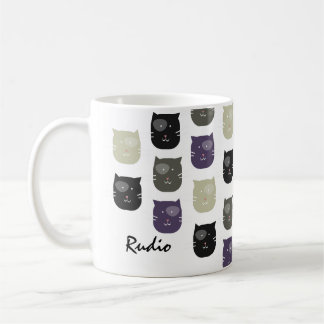 Niedliche Katzenbaby Katzen Gesichter Haustier Fot Kaffeetasse