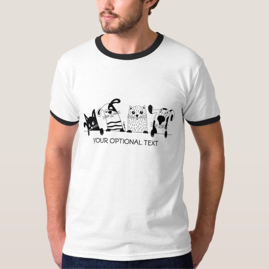 Niedliche Katzenbekleidung T-Shirt (Vorderseite)