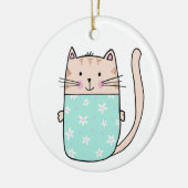 Niedliche Katzenbilder Keramik Ornament (Links)