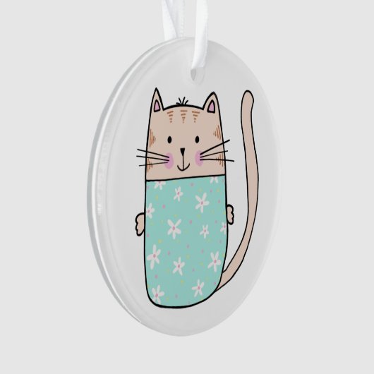 Niedliche Katzenbilder Ornament (Vorderseite)
