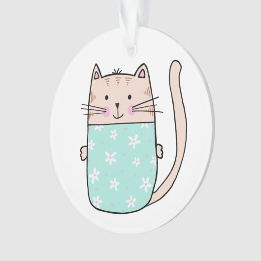 Niedliche Katzenbilder Ornament (Vorderseite)