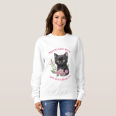 Niedliche Katzenblütenmuster blühen und wachsen Sweatshirt (Vorne ganz)