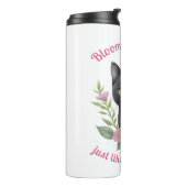 Niedliche Katzenblütenmuster blühen und wachsen Thermosbecher (Nach links gedreht)