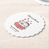 Niedliche Katzenbräune und Hochzeit Untersetzer (angewinkelt)