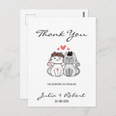 Niedliche Katzenbräune und Hochzeitsfeier Vielen D Postkarte (Vorne/Hinten)