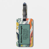 Niedliche Katzendarstellung Gepäckanhänger (Rückseite vertikal)