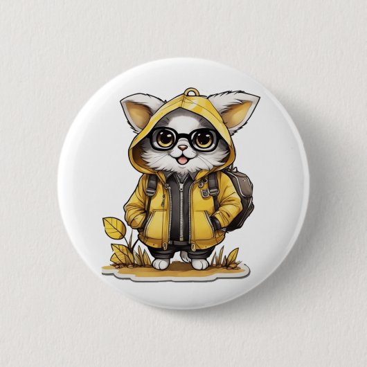niedliche Katzenfallästhetik Button (Vorderseite)