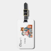 Niedliche Katzenfamilie Gepäckanhänger (Vorderseite vertikal)