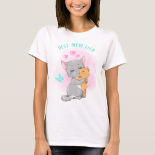Niedliche Katzenfamilie Katzenmutter-Shirt, Beste T-Shirt