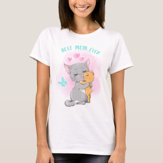 Niedliche Katzenfamilie Katzenmutter-Shirt, Beste  T-Shirt (Vorderseite)