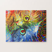 niedliche Katzenfarben, abstrakte Farbkunst Puzzle (Horizontal)