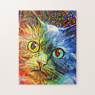 niedliche Katzenfarben, abstrakte Farbkunst Puzzle