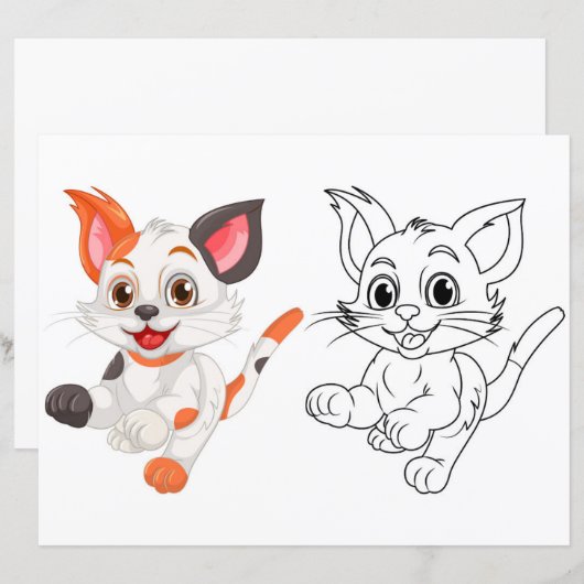 Niedliche Katzenfarbseite (Vorne/Hinten)