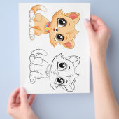 Niedliche Katzenfarbseite Flyer (Hand)