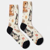 Niedliche Katzenfiguren. Socken (Rechts)