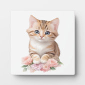 Niedliche Katzenfloralblütenblüten Fotoplatte (Vorderseite)