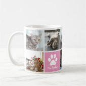 Niedliche Katzenfotolage Rosa Farbe Druck Kaffeetasse (Links)