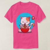 Niedliche Katzenfutter mit Chopstick T-Shirt (Design vorne)