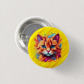 Niedliche Katzengesicht-87002 Button (Vorne & Hinten)