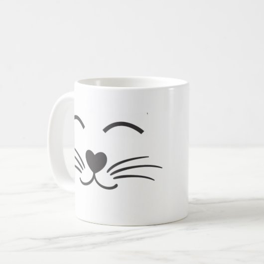 Niedliche Katzengesicht mit Wiskern Kaffeetasse (Vorderseite Links)