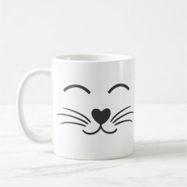Niedliche Katzengesicht mit Wiskern Kaffeetasse
