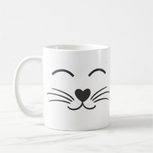 Niedliche Katzengesicht mit Wiskern Kaffeetasse