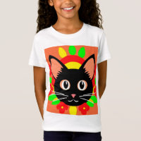 Niedliche Katzengesicht Vibrant Illustration