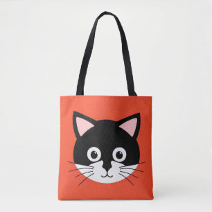 Niedliche Katzengesicht Vibrant Illustration Tasche