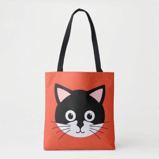 Niedliche Katzengesicht Vibrant Illustration Tasche (Vorderseite)