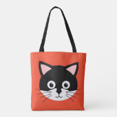 Niedliche Katzengesicht Vibrant Illustration Tasche (Rückseite)