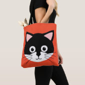 Niedliche Katzengesicht Vibrant Illustration Tasche (Von Nahem)