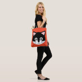 Niedliche Katzengesicht Vibrant Illustration Tasche (Am Model)