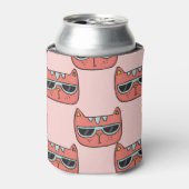 Niedliche Katzengesichter, nahtlose Muster. Dosenkühler (Kanne Vorderseite)