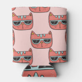 Niedliche Katzengesichter, nahtlose Muster. Dosenkühler (Rückseite)