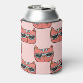 Niedliche Katzengesichter, nahtlose Muster. Dosenkühler (Kanne Rückseite)