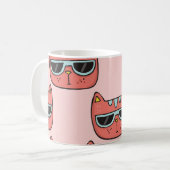Niedliche Katzengesichter, nahtlose Muster. Kaffeetasse (Vorderseite Links)
