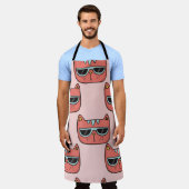 Niedliche Katzengesichter, nahtlose Muster. Schürze (Getragen)