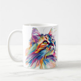 Niedliche Katzengesichtsfarbe Kaffeetasse