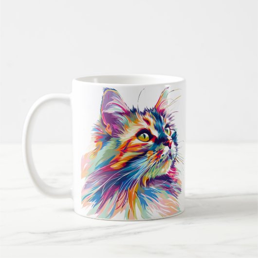 Niedliche Katzengesichtsfarbe Kaffeetasse (Links)